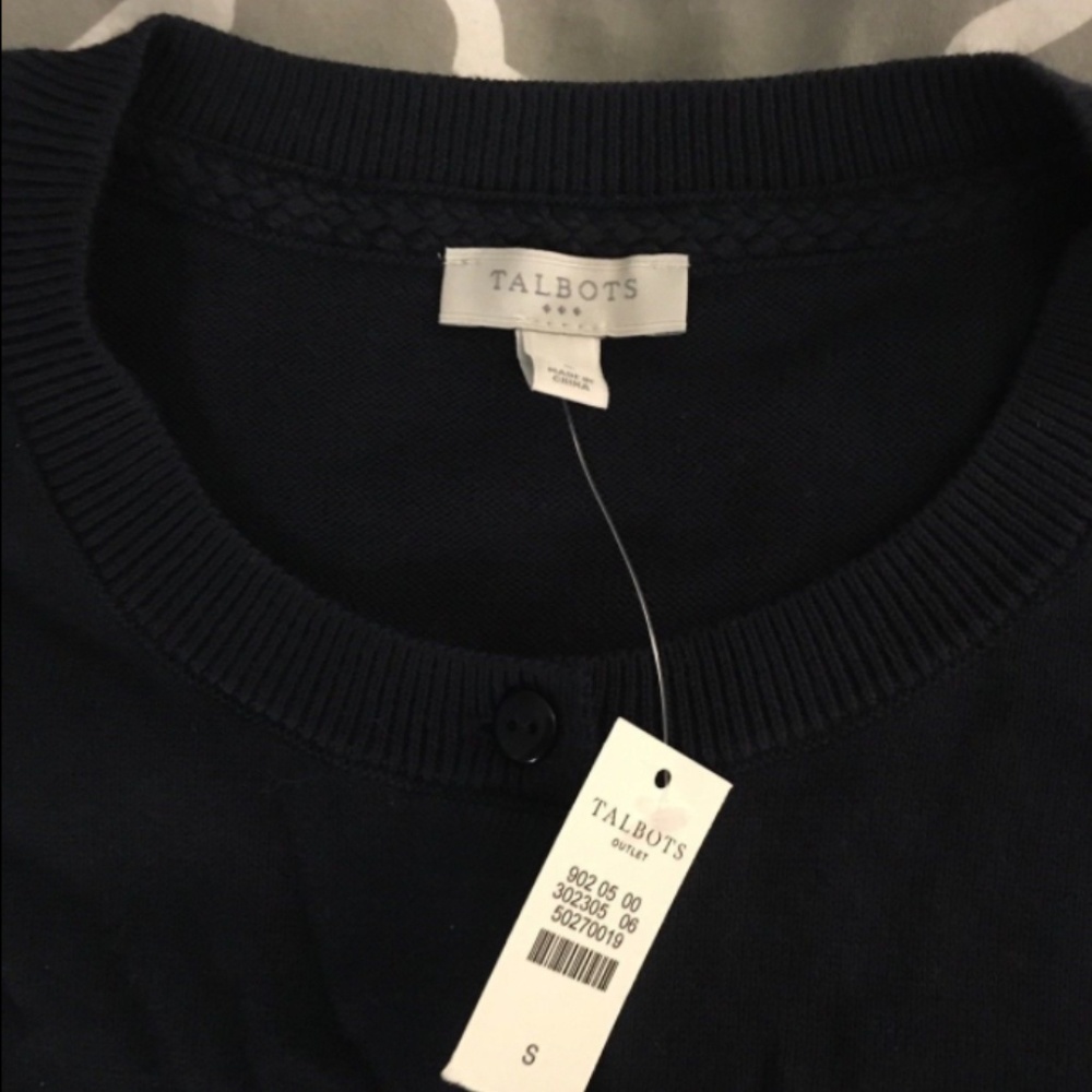 Talbots Navy Cardigan, Small